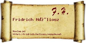 Fridrich Héliosz névjegykártya
